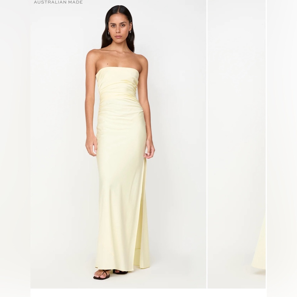 BEC + BRIDGE eternity strapless maxi dress - ice yellow- 2